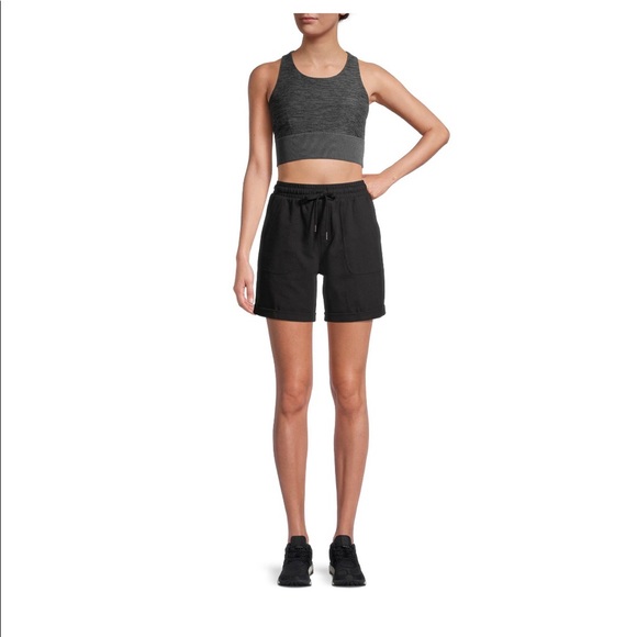 AVIA Womens Sports Bra Size Large 12-14 Gray Black Medium Support New - Picture 2 of 7